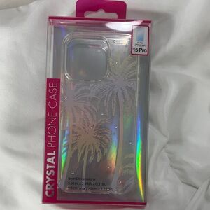 Crystal Clear Palm Tree Phone Case for iPhone 15 Pro